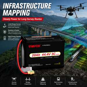 Batterie lithium-ion semi-solide haute densité 320 Wh/kg VIWIPOW, vente d'usine, 20 Ah, 12S 44,4 V, pour drone et UAV - Product Image 4