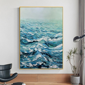 Mintura su misura grande tela da parete arte dipinta a mano moderna astratta 3D pittura a olio a onde di mare <span class=keywords><strong>paesaggi</strong></span> <span class=keywords><strong>marini</strong></span> per la casa bordi <span class=keywords><strong>dipinti</strong></span> a pieno - Product Image 2