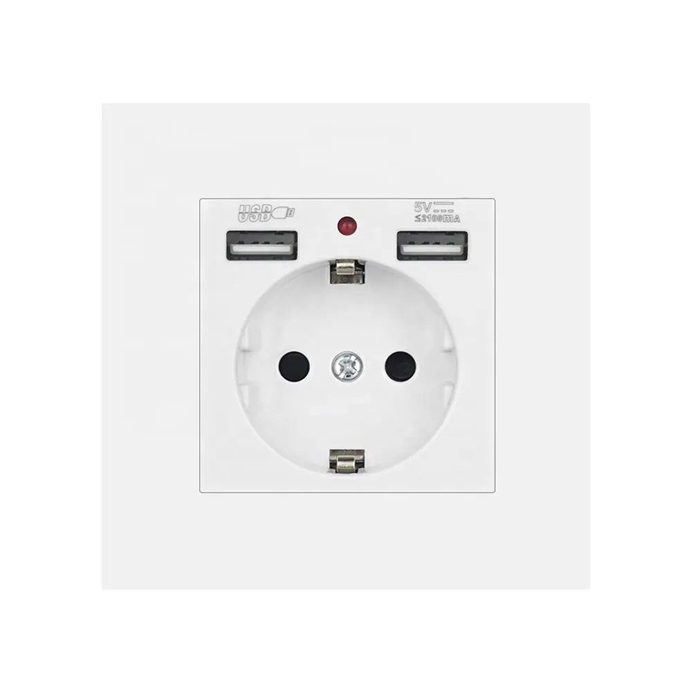 Power socket with usb port double plug europe wall switch charger usb socket