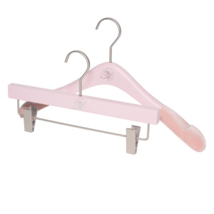 Colgador de tela rosa de madera con logotipo personalizado de alta calidad YT con perchas de terciopelo para <span class=keywords><strong>tienda</strong></span> de armario Fabricante directo - Product Image 1