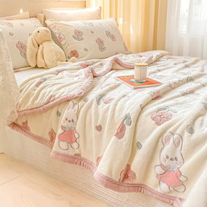 Coperte di flanella Ultra morbide e accoglienti, di lusso per camera da letto e soggiorno, coperta in pile stampata - Product Image 4