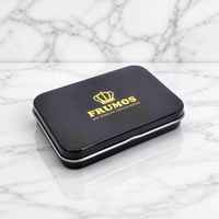 Petite boîte rectangulaire en fer blanc avec couvercle à charnière, personnalisable pour bougies artisanales, emballage autocollant, recyclable