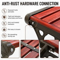 Banc de jardin robuste en fonte avec lattes en bois composite sans dossier