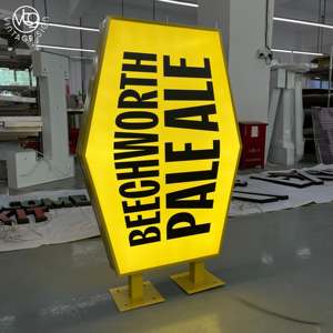 Letrero Luminoso LED Hexagonal Amarillo Personalizado con Texto Negro para la Señalización del Bar Beechworth Pale <span class=keywords><strong>Ale</strong></span> - Product Image 2