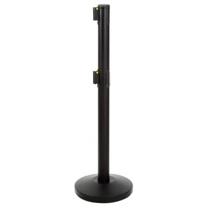 Nastro barriera retrattile a doppia linea di nastro retrattile con coda di palo e pannello in acciaio metallico - Product Image 3