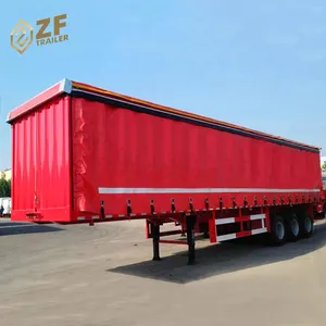 Tri-Axle Tirai Sisi Terbuka Container Semi Trailer/Tirai-Sider Semi Trailer/Sisi Tirai Semi Trailer Dijual