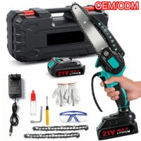 Mini tronçonneuse sans fil de 6 pouces, batterie au lithium 21V, scie à bois électrique, kit d'outils professionnels