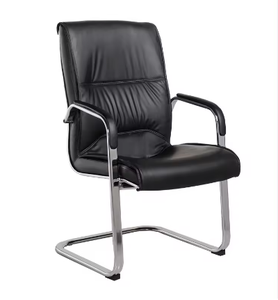 Chaise de conférence visiteur en cuir PU à dossier bas pour bureau, mobilier de bureau - Product Image 1