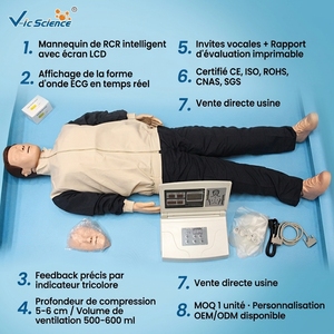 Maniquí de RCP Automático Avanzado con Retroalimentación de Compresión en Tiempo Real para Cursos de Certificación EMS, CE, ISO, ROHS, CNAS, SGS - Product Image 1