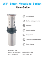 Prise de table intelligente Wi-Fi 6 prises, prise israélienne, IP65, motorisée, chargement sans fil, haut-parleur, contrôle à distance par application, SDK, aluminium