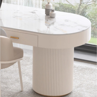 Bureau d'ordinateur moderne italien de luxe pour la maison Bureau du patron exécutif Bureau blanc Petit appartement Gestionnaire en marbre Mobilier de bureau