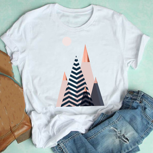 <span class=keywords><strong>เสื้อ</strong></span><span class=keywords><strong>ยืด</strong></span>คอกลมแขนสั้นลายกราฟิกสำหรับผู้หญิงแฟชั่นฤดูร้อนออกแบบได้เอง - Product Image 6