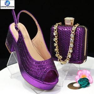 Sinya New Arrival High Heels <strong>Shoes</strong> and Bags Sets Fully <strong>Beaded</strong> African Women <strong>Bridal</strong> Ladies for Wedding Party - Product Image 6