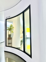 Ventana Arqueada de Aluminio con Apertura Abatible y Giratoria, Diseño de Marco Delgado de Lujo, Rotura de Puente Térmico, para Decoración de Edificios Modernos