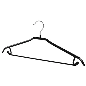 YIKAI OEM hot selling pvc coated metal hanger for shirt with trousers bar