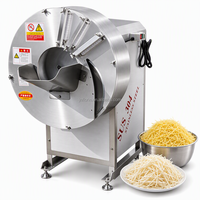 Multifunctionele groentesnijder en -schaafmachine voor gember, bamboescheuten, bananen, commercieel, roestvrij staal, fabriekslevering