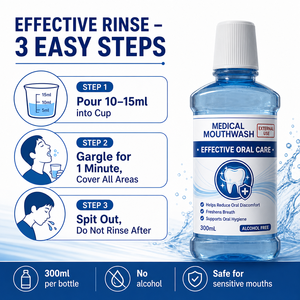 Enjuague Bucal Médico Profesional para Aliviar la Gingivitis, Eliminar el <span class=keywords><strong>Mal</strong></span> <span class=keywords><strong>Aliento</strong></span>, Tratamiento Antibacteriano para el Cuidado Bucal - Product Image 4