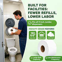 Rouleau de papier toilette jumbo commercial soluble dans l'eau, à dissolution rapide, pour salle de bain