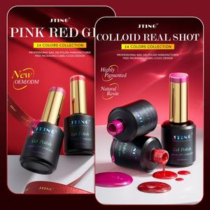 JTING Nouvelle Collection de Vernis Gel 24 Couleurs Rose Rouge 15ml, Kit de Vernis Gel UV Couleur Sans TPO Sans HEMA OEM ODM - Product Image 5