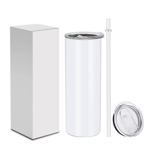 20oz Stainless Steel Skinny Tumbler for Sublimation, Vacuum Insulated Coffee Cup with Lid, <strong>Bulk</strong> Promotional <strong>Items</strong> - Product Image 1