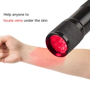 Senter portabel 9 LED UV 625nm merah, pencari nadi, instrumen tampilan vaskular, penentu lokasi untuk anak-anak tua Senter EDC - Product Image 3