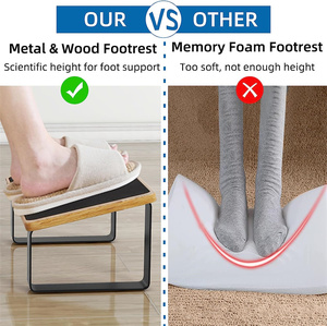 Reposapiés Ergonómico de <span class=keywords><strong>Madera</strong></span> Color Negro Carbón para Debajo del Escritorio para Oficina en Casa - Product Image 4