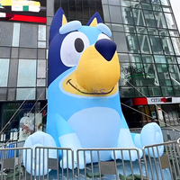 Populaire gonflable bingo chien dessin animé personnage ballon air sauter dessin animé bleu chien modèle pour la décoration publicitaire