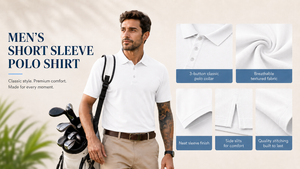 Polo blanc brodé personnalisé pour homme, respirant, à séchage rapide, manches courtes, uniforme d'entreprise uni, t-shirt de golf, prix abordable - Product Image 2