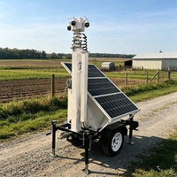 Remorque de surveillance solaire portable de petite taille avec caméra haute définition pour la surveillance des ranchs