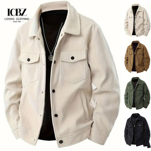 Vendita Diretta dalla Fabbrica Giacca Casual Sportiva in <span class=keywords><strong>Velluto</strong></span> a Coste con Bottoni e Tasche <span class=keywords><strong>Camicia</strong></span> da <span class=keywords><strong>Uomo</strong></span> con Colletto e Maniche Lunghe - Product Image 1