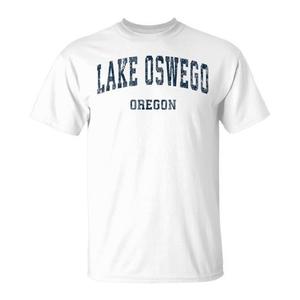T-shirt blu navy vintage della squadra sportiva Lake Oswego Oregon - Product Image 1
