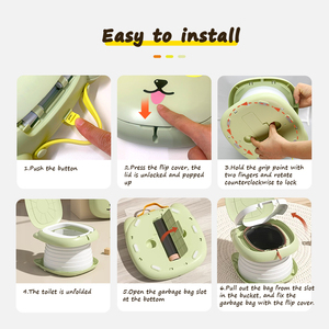 Probebi BC008, orinal de plástico apto <span class=keywords><strong>para</strong></span> viajes, asiento de entrenamiento <span class=keywords><strong>para</strong></span> inodoro <span class=keywords><strong>para</strong></span> niños <span class=keywords><strong>para</strong></span> baño y uso al aire libre - Product Image 5