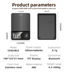 TFT 디스플레이 스테인레스 스틸 가정용 고유 OEM/ODM 5kg 스마트 휴대용 디지털 식품 영양 주방 저울 - Product Image 6