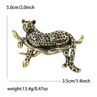 Broche vintage léopard en alliage émaillé, épingles de revers animales, broche de luxe pour costume et manteau homme, bijoux de mode, vente en gros