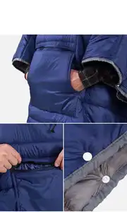 Kış panço ceket açık kamp sıcaklık küçük yorgan battaniye uyku tulumu pelerin yetişkin erkekler kadınlar için