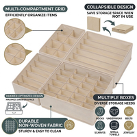 Boîte de rangement pliable en tissu pour armoire, salon, literie - Organisateur de vêtements et de sous-vêtements imperméable et durable