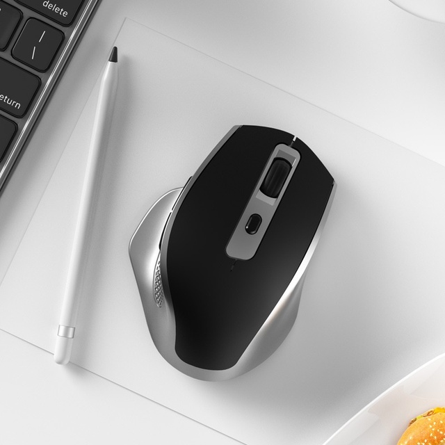 Wireless USB Optical LED Mouse for Three-Mode 2.4G Rechargeable 6-Button Programmable Gaming Ergonomic Laptop Office