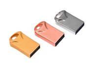 Memoria USB 2.0 Metálica con Llavero, 64gb 32gb 16gb, Personalizable con Logotipo, Mini Pendrive, Memoria USB, Venta al Por Mayor