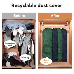 In Stock personalizzato poliestere riutilizzabile DCustom abito indumento borsa con logo custodia custodia In tessuto antipolvere - Product Image 5