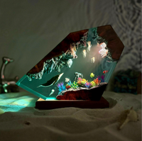 Lampe LED en résine anime personnalisée, art déco en époxy fait main, diorama, veilleuse, design moderne, cadeau personnalisé pour chambre à coucher, bureau