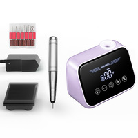 Polisseuse à ongles électrique professionnelle rechargeable portable avec écran tactile LCD, performance silencieuse, batterie longue durée, 35000 tr/min