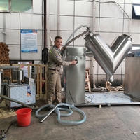 Petite machine de mélange de poudre en acier inoxydable en forme de V, type agitateur, pour produits alimentaires et chimiques, matériau SUS304