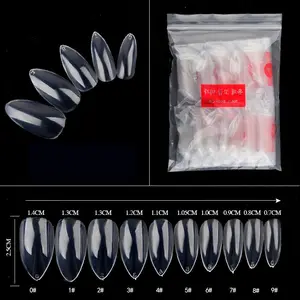 Hot Sales Korean 600pcs/bag Clear Color Tear Dropping Shape Full Cover Coffin Nail Tips