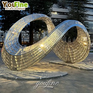 Chiếu sáng nghệ thuật Công Viên công cộng đêm cảnh quan ánh sáng <span class=keywords><strong>3D</strong></span> thép không gỉ điêu khắc - Product Image 4