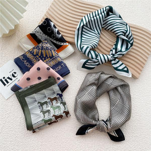 Fabrika fiyat 53cm ipek özel at Polk nokta tasarım kare Bandana için Logo ile spor boyun baş güz saç atkı kadınlar için - Product Image 2