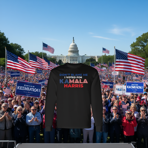 Ne me blâmez pas, j'ai voté pour Kamala Harris pour le poste de président en 2024, t-shirt à manches longues - Product Image 1