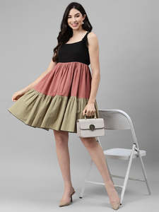 Vestido Mini de Algodón Sólido para Mujer, Estilo A-Line, para Playa, Festivo, Casual, Moderno, Elegante, Vestido Corto de Una Pieza, Estilo Occidental - Product Image 3