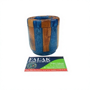 Brûleur à bakhoor en bois et résine - Le brûleur d'encens est utilisé pour créer des parfums naturels à la maison. Falak World Export. - Product Image 2