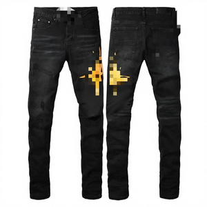 Jeans Rectos de Hombre de Alta Calidad, Lavados con Efecto Desgastado, para Invierno, Estilo Urbano, Lavables, Transpirables y Ecológicos - Product Image 4