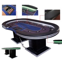 Table de Roulette de Casino de Luxe à LED 2023 de 94 Pouces avec 10 Sièges, Table de Blackjack et de Poker pour Club de Casino